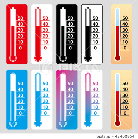 最高気温を更新する温度計様々なカラーリングセット 最高気温を更新する温度計様々なカラーリングセット 42400954