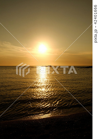海岸の夕景・荒井浜海岸 42401666
