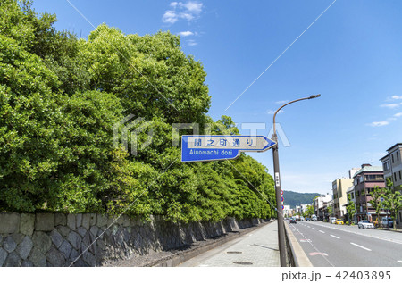 京都　丸太町間之町　標識　案内 42403895