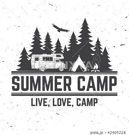 Summer camp. Vector illustration. Concept for shirt or logo, print, stamp or tee. Summer camp. Vector illustration. Concept for shirt or logo, print, stamp or tee. 42405228