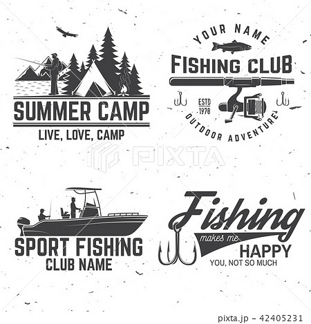 Set of fishing sport club bages. Vector illustration Set of fishing sport club bages. Vector illustration 42405231