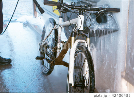 dirty white bike, white bike is dirty with dirt dirty white bike, white bike is dirty with dirt 42406483