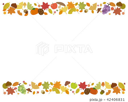 かわいい秋のフレーム枠素材のイラスト素材