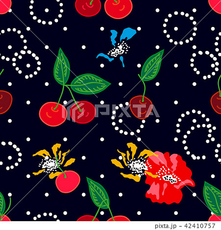 Cherrie on black background.  42410757