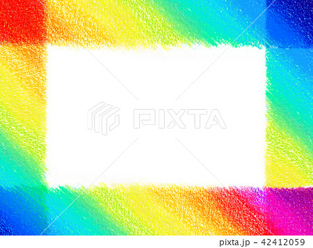 虹色の手描きフレームのイラスト素材 42412059 Pixta