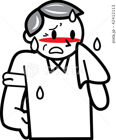 暑がる年配男性 42412113