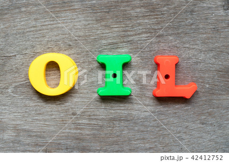 Colorful plastic alphabet in word oil 42412752