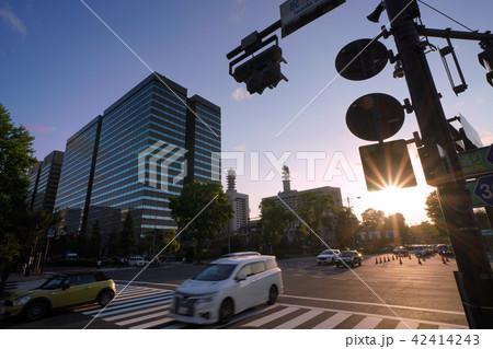 日本の東京都市景観 祝田橋の交差点から望む官庁街など 日本の東京都市景観 祝田橋の交差点から望む官庁街など 42414243