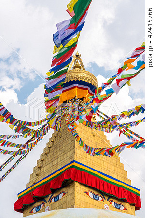 Boudhanath Stupa and prayer flags in Kathmandu 42415766