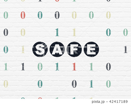 Security concept: Safe on wall background 42417189