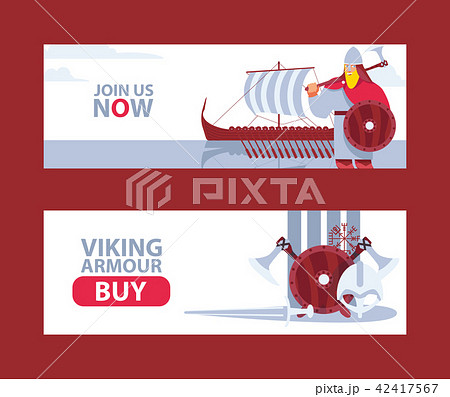 Horizontal banners for viking and medieval history 42417567