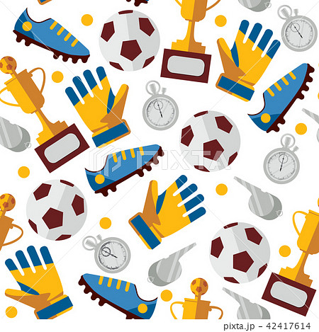 Vector seamless pattern design with soccer 42417614