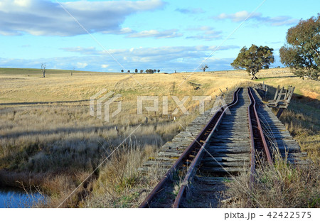 Railroad tracks through countryside Railroad tracks through countryside 42422575