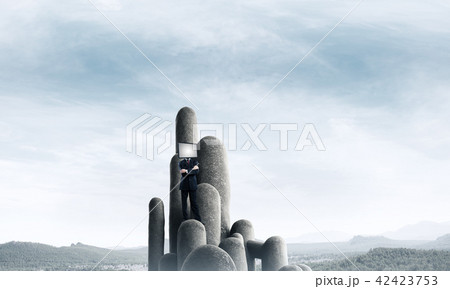 Businessman with TV instead of head. Businessman with TV instead of head. 42423753