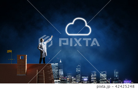 Conceptual image of doctor with cloud symbol 42425248