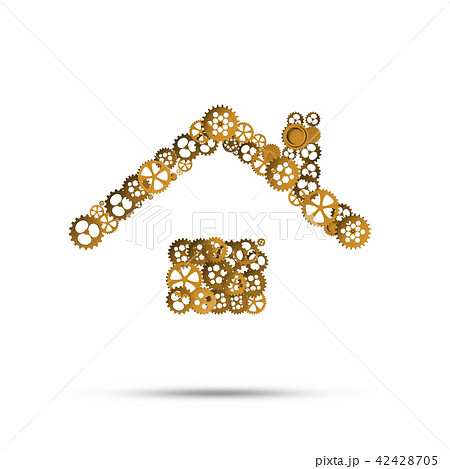 Real estate or construction idea presented by home icon on white background 42428705