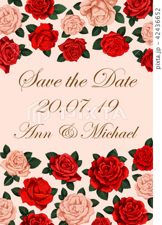 Save the Date rose flower wedding invitation 42436652