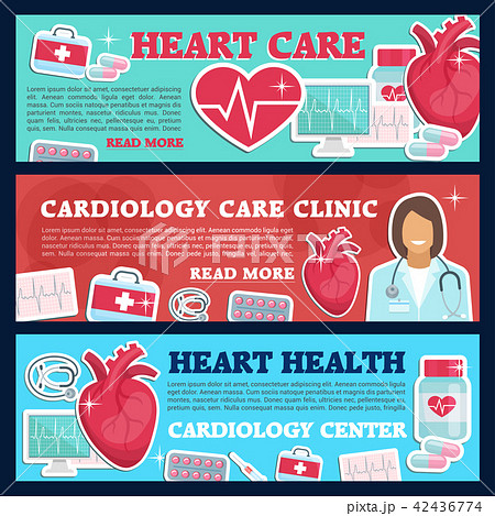 Cardiology medicine banner for heart health clinic 42436774