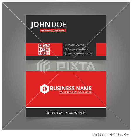 red and black business card 42437248