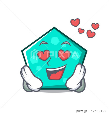 In love pentagon mascot cartoon style 42439190