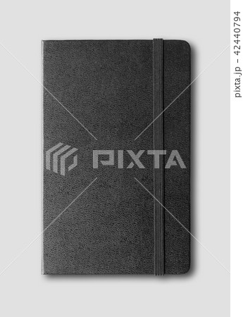 black closed notebook isolated on grey 42440794