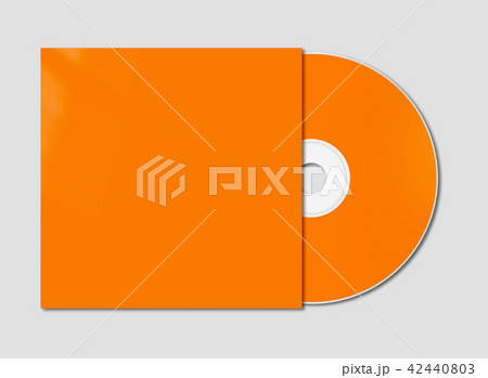 Orange CD - DVD mockup template isolated on Grey 42440803