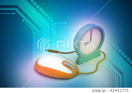 Alarm clock and computer mouse 42441775