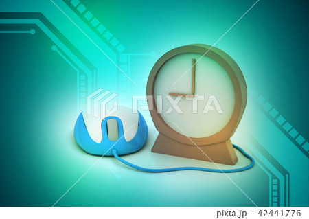 Alarm clock and computer mouse 42441776