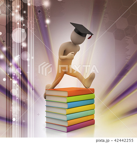 Student with hat Jumping of joy holding diploma. Student with hat Jumping of joy holding diploma. 42442255