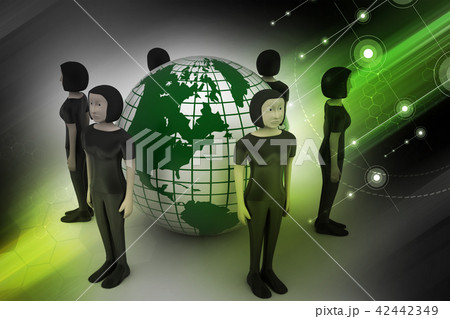 people around globe representing social networking 42442349