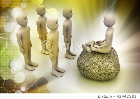 3d people in meditation 42442583