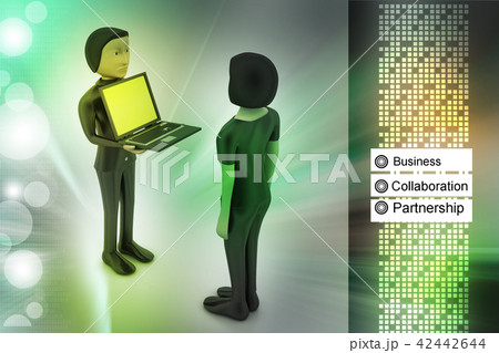 3d people make discussion with laptop 42442644