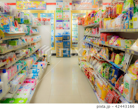Blur supermarket interior for background 42443166