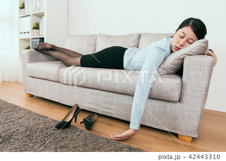 she is extremely tired from work 42443310