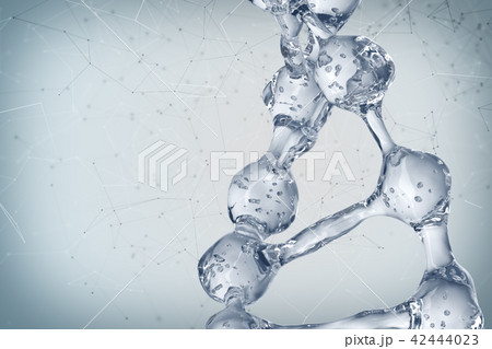 3d illustration of DNA molecule model from water. 42444023