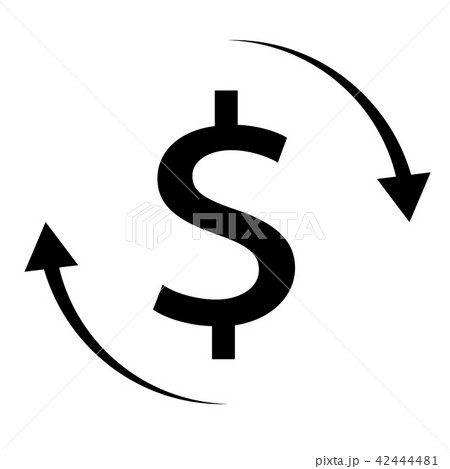 money dollar sign with arrow on white background.  42444481
