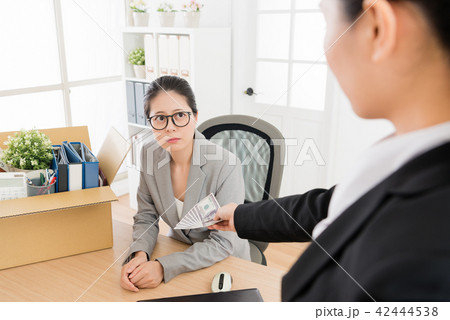 woman is fired and boss gave her severance payment 42444538