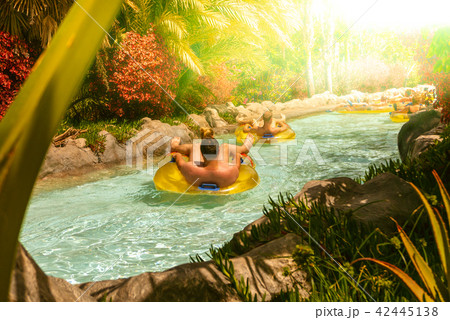 People floating   lazy river in Siam Park Tenerife 42445138