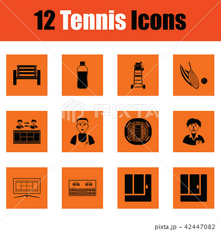 Tennis icon set 42447082