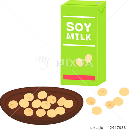 紙パック入りの豆乳と大豆 42447088