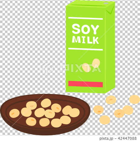 Soymilk and soybean with paper pack 42447088