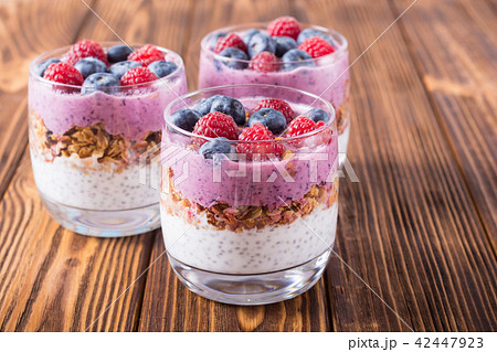 Chia yogurt with granola 42447923
