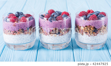 Chia yogurt with granola 42447925