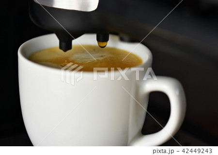 Coffee machine making espresso coffee. Morning cup Coffee machine making espresso coffee. Morning cup 42449243