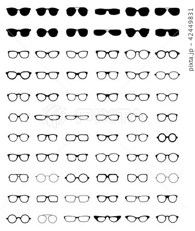 Silhouettes Of Different Eyeglassesのイラスト素材 [42449831] - Pixta