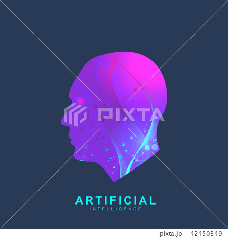 Artificial Intelligence Logo. Artificial Intelligence and Machine Learning Concept. Vector symbol AI 42450349