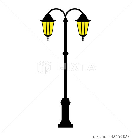 Street lamp - retro lamp post with two lanterns 42450828