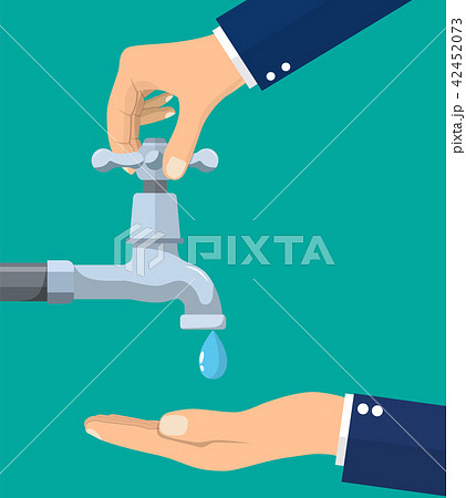 Hand open for drinking tap water. Hand open for drinking tap water. 42452073