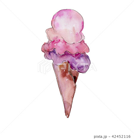 Ice cream sweet summer food. Isolated illustration element. 42452116