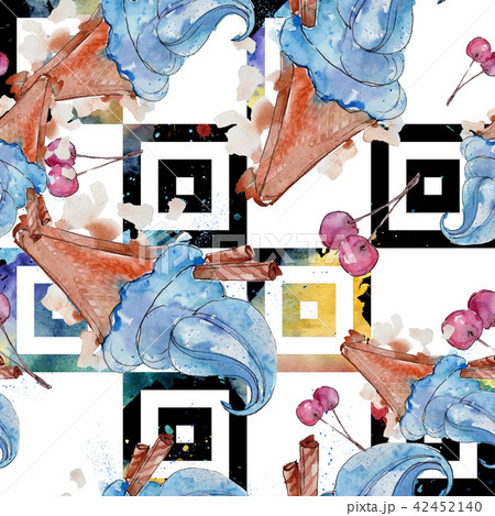 Ice cream sweet summer food. Seamless background pattern. Ice cream sweet summer food. Seamless background pattern. 42452140